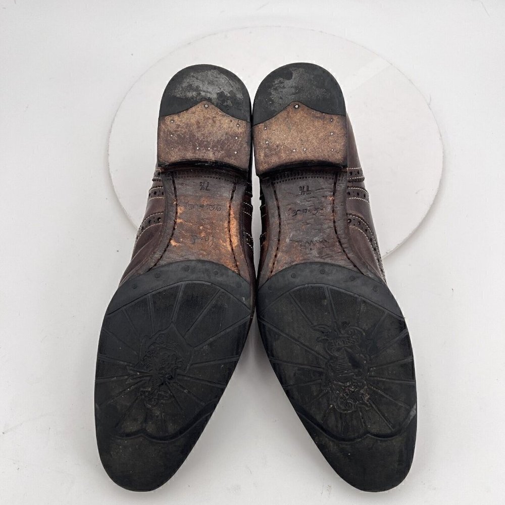 Paul Smith Men Size 7.5 Brown Leather Brogue Wingtip Lace Up Dress Shoes - Picture 12 of 16